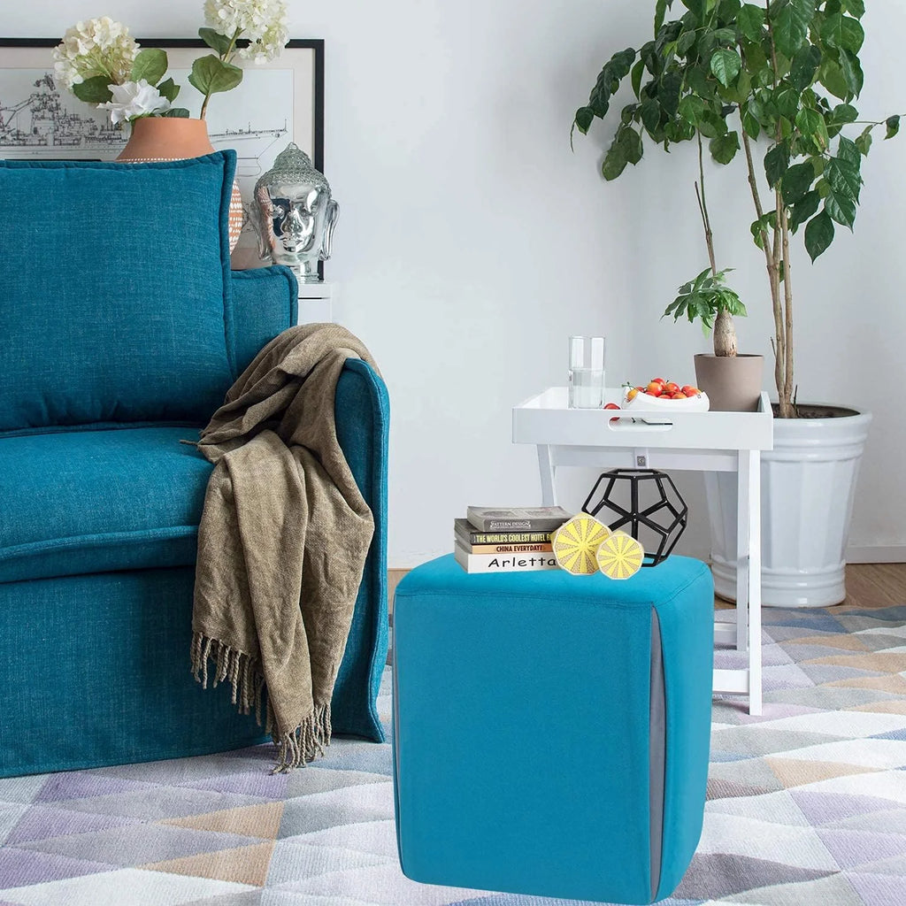 Blue Velvet Ottoman X251753