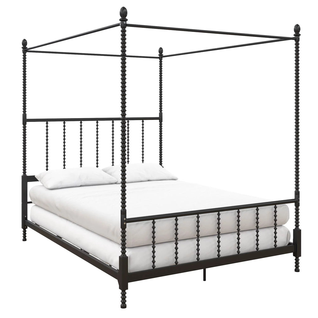 White Queen Canopy Poster Bed Frame T597061