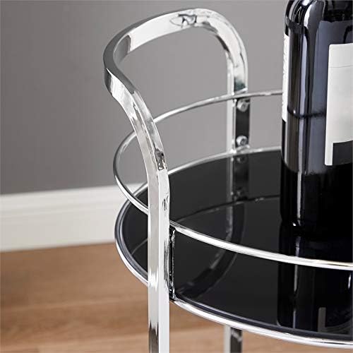 Chrome Metal and Glass Bar Cart U604
