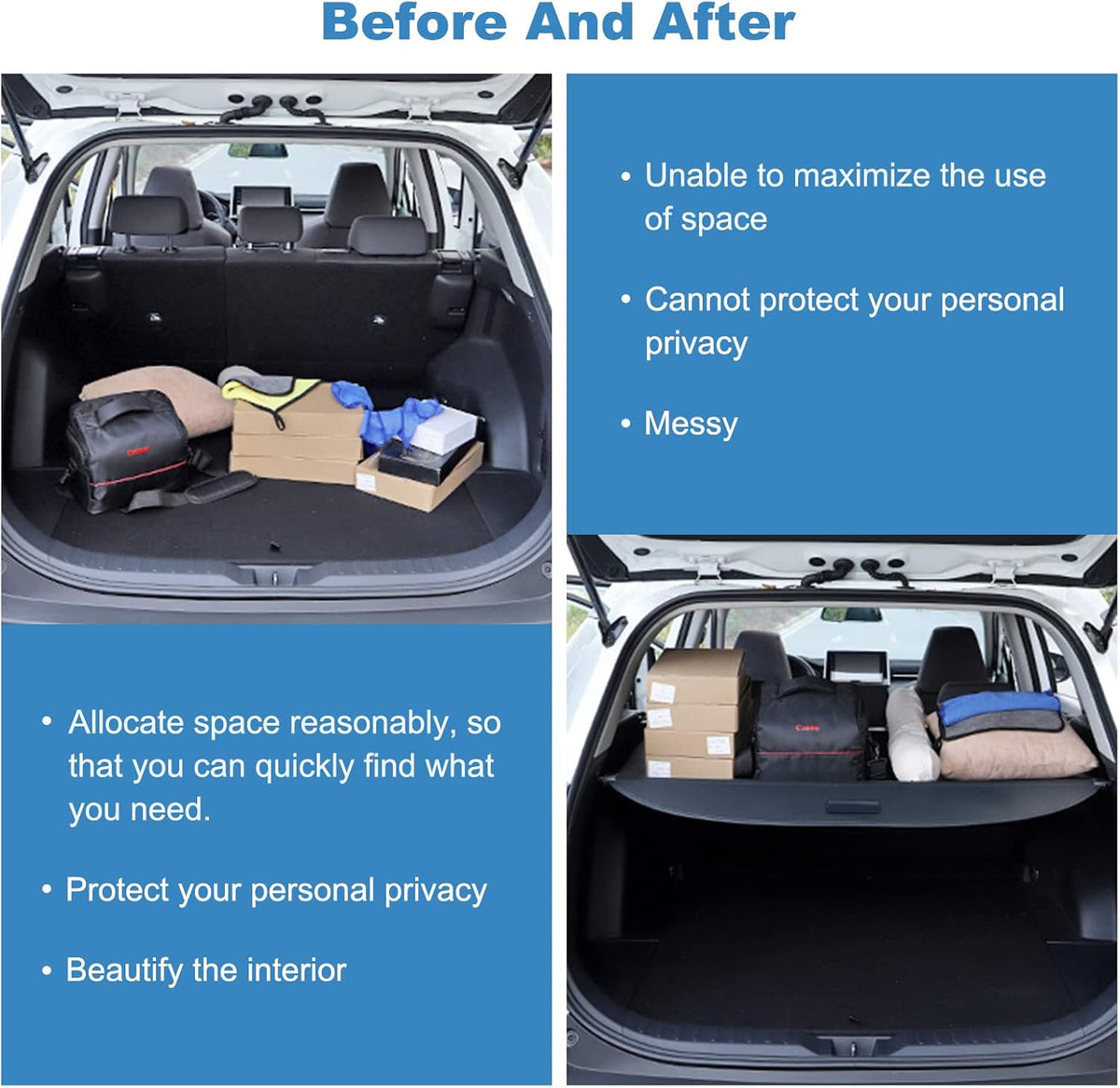 Rear Cargo Cover Security Shade Retractable Shield P989314