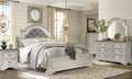 Distressed Whitewash Tufted King Bedroom Set 6Pcs K641366