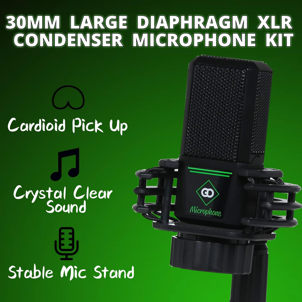 Portable ALL-IN-ONE Podcast Equipment Bundle Kit with DJ Mixer and Sound Card M90852