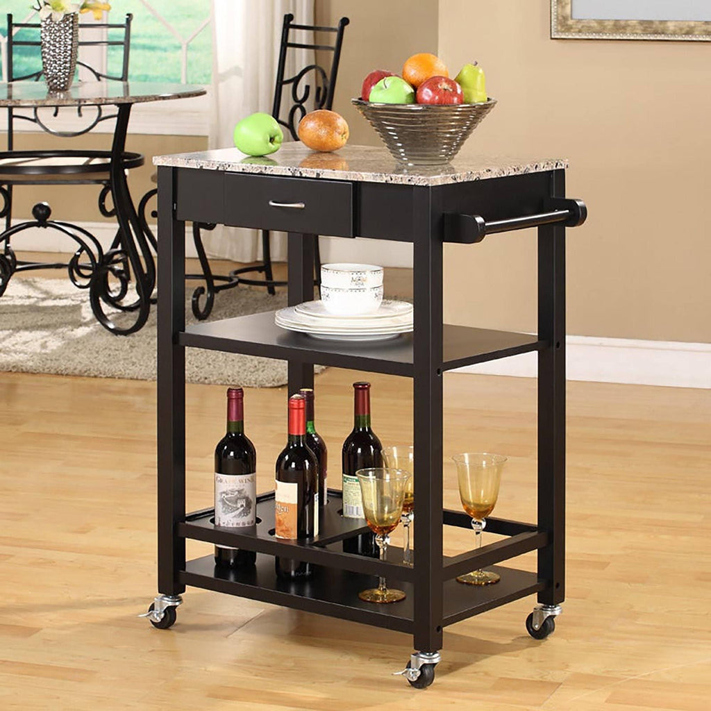 Marbled Kitchen Buffet Serving Cart Y6281