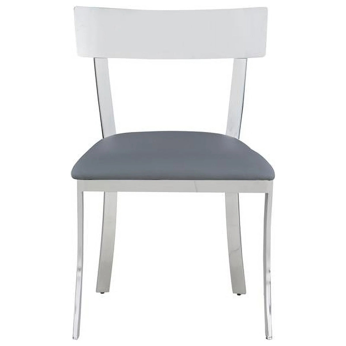 Gray Faux Leather Curved-Back Side Chair Set of 2 K742
