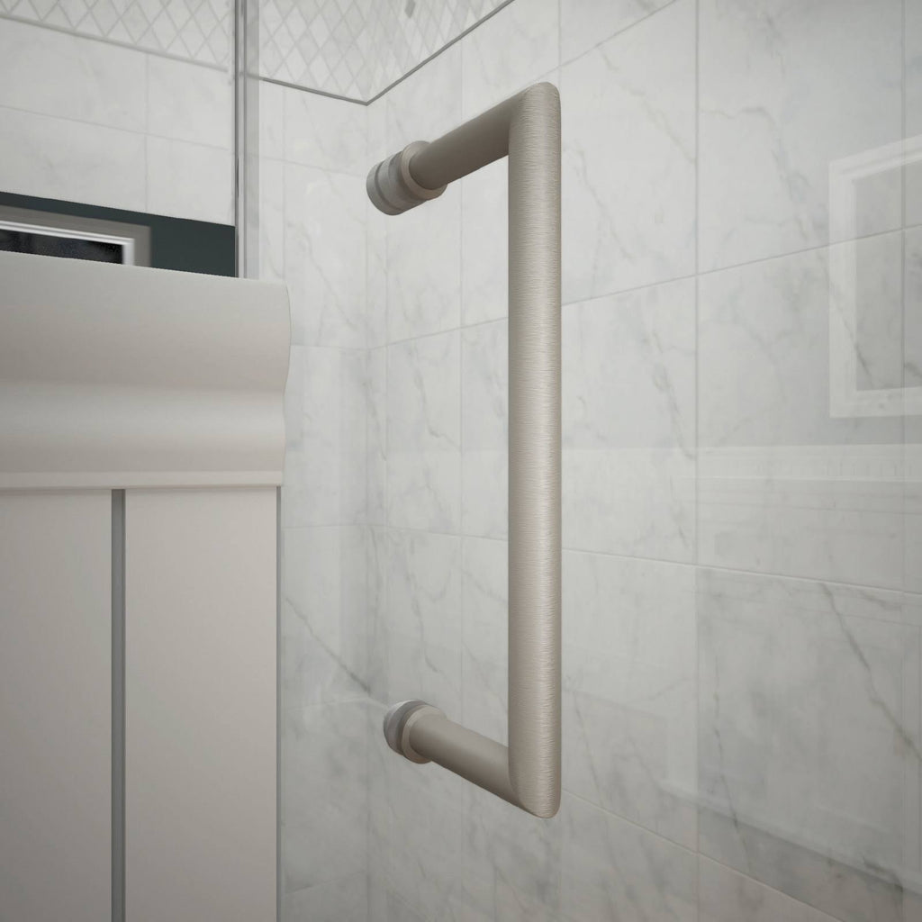 Brushed Nickel Hinged Shower Door J183003