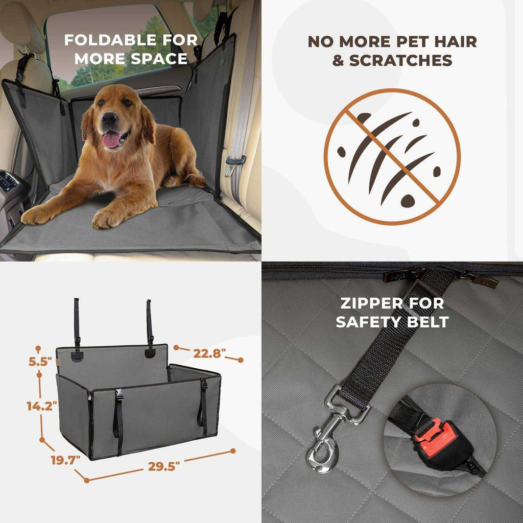 Extra Stable Dog Car Seat with 4 Fastening Straps Y868