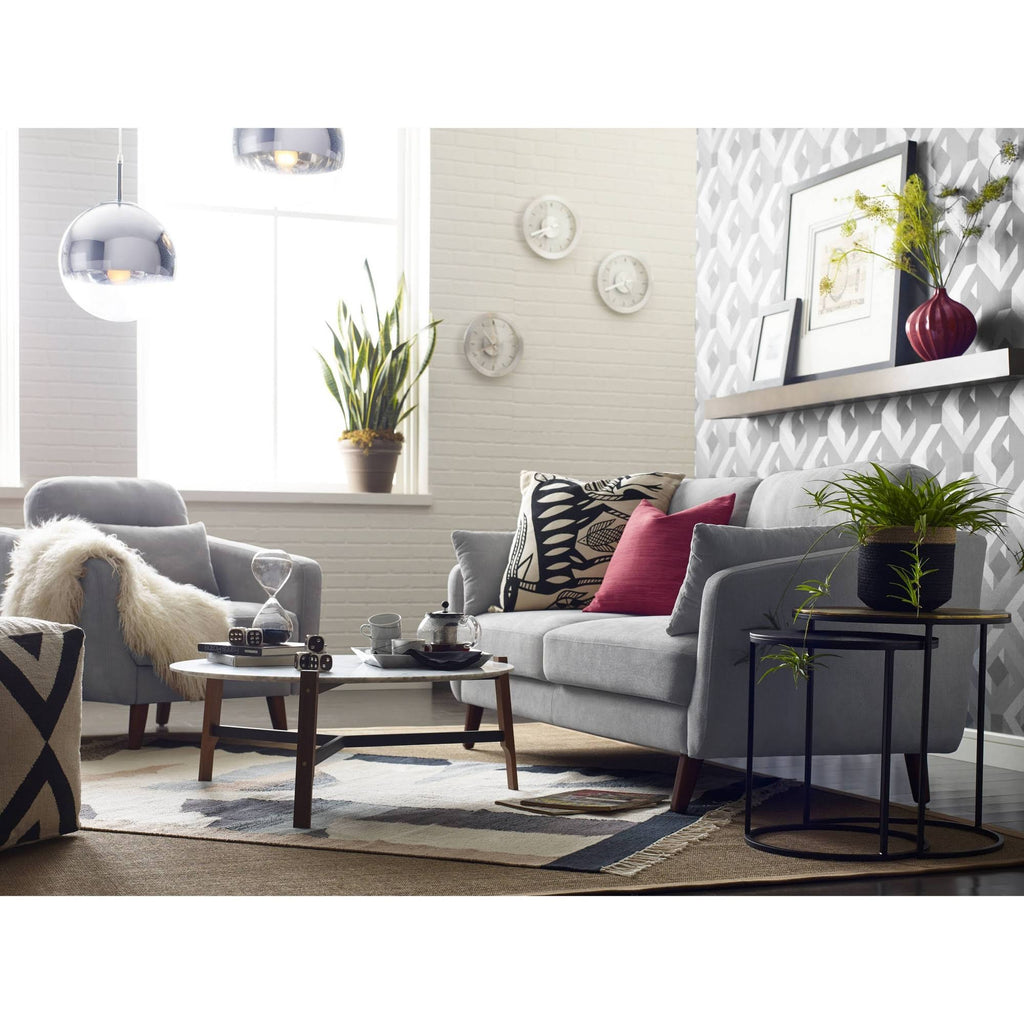 Light Grey Mid-Century Modern Armchair L8664