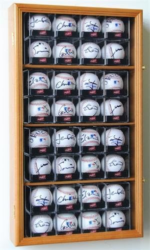 Cherry Baseball Display Case Cabinet Y620