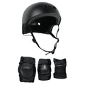 Black Helmet Skateboard Helmet Elbow Knee Wrist Pad Combo F5619