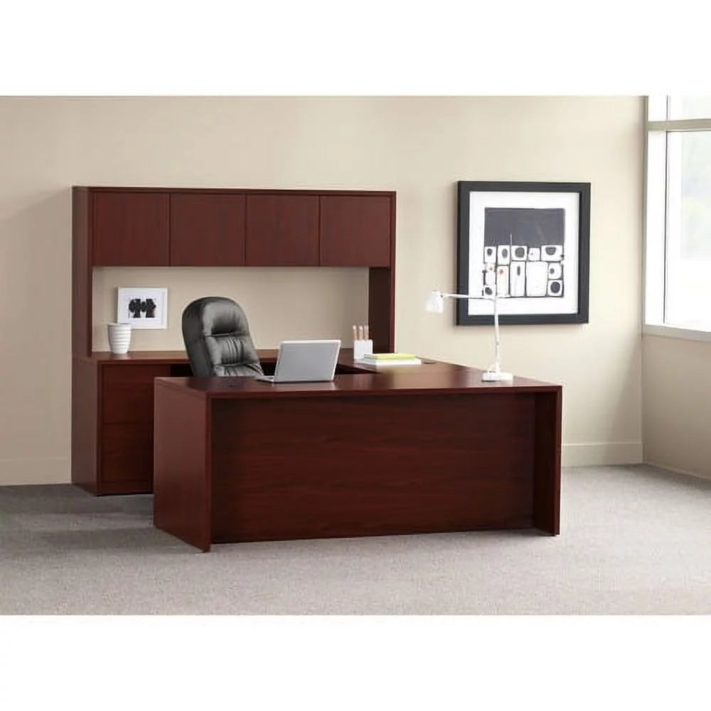 2 Drawer Mahogany Laminate Wood File Cabinet A9083