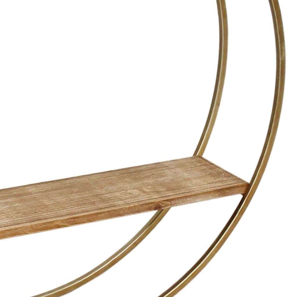 Gold Metal and Wood Wall Shelf U3093