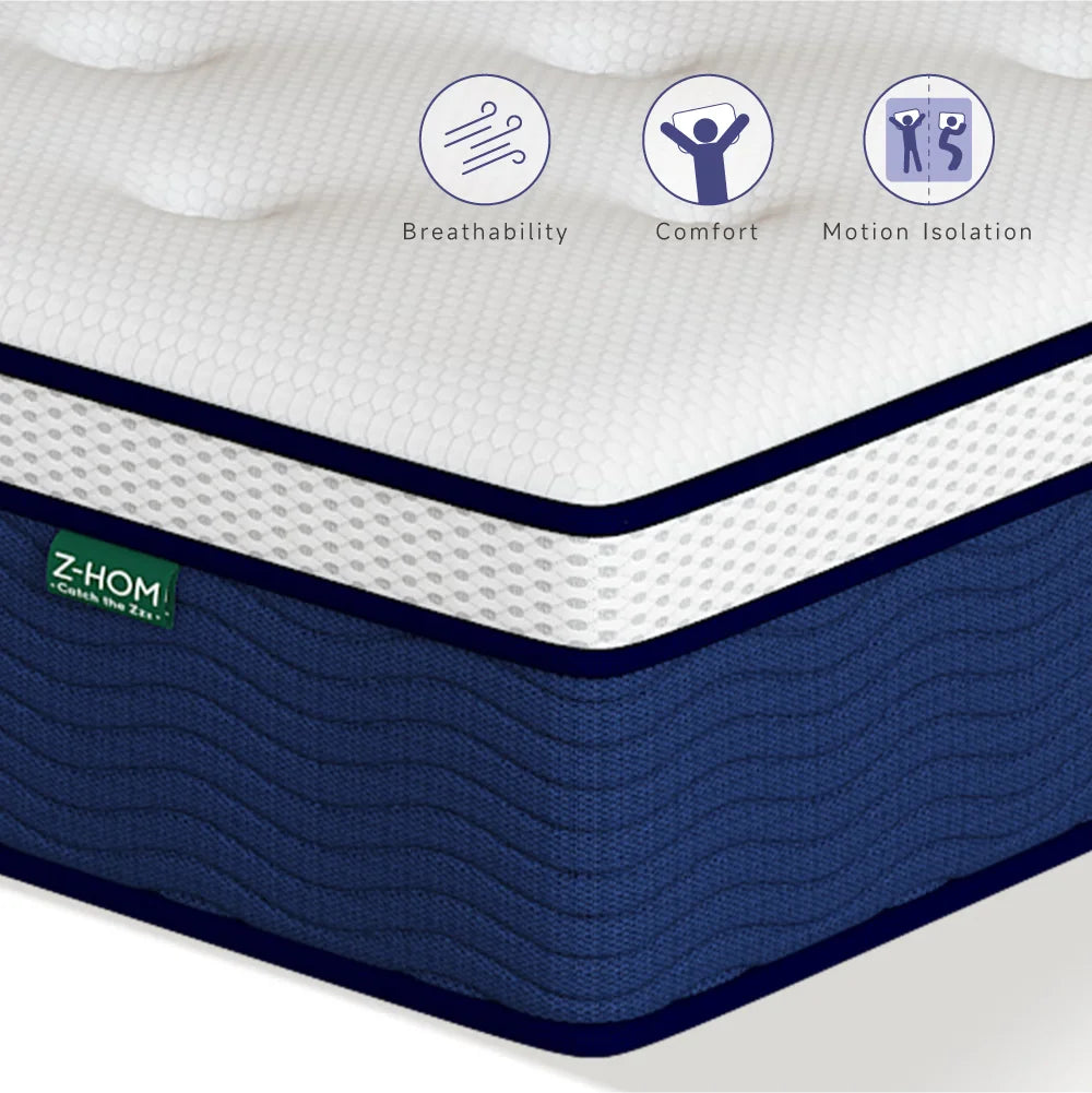 King Size 12 inch Gel Memory Foam Hybrid Mattress B8638