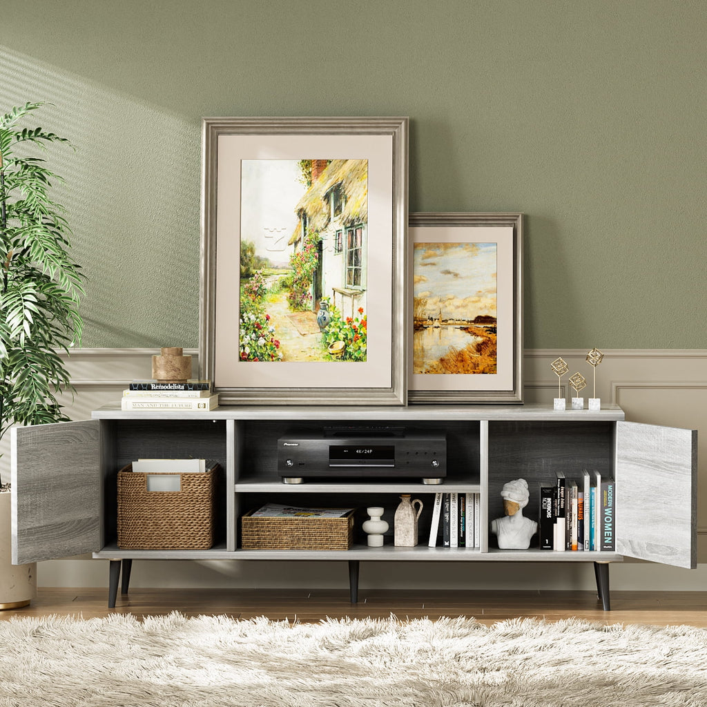 White Walnut 2-Door TV Stand H89187