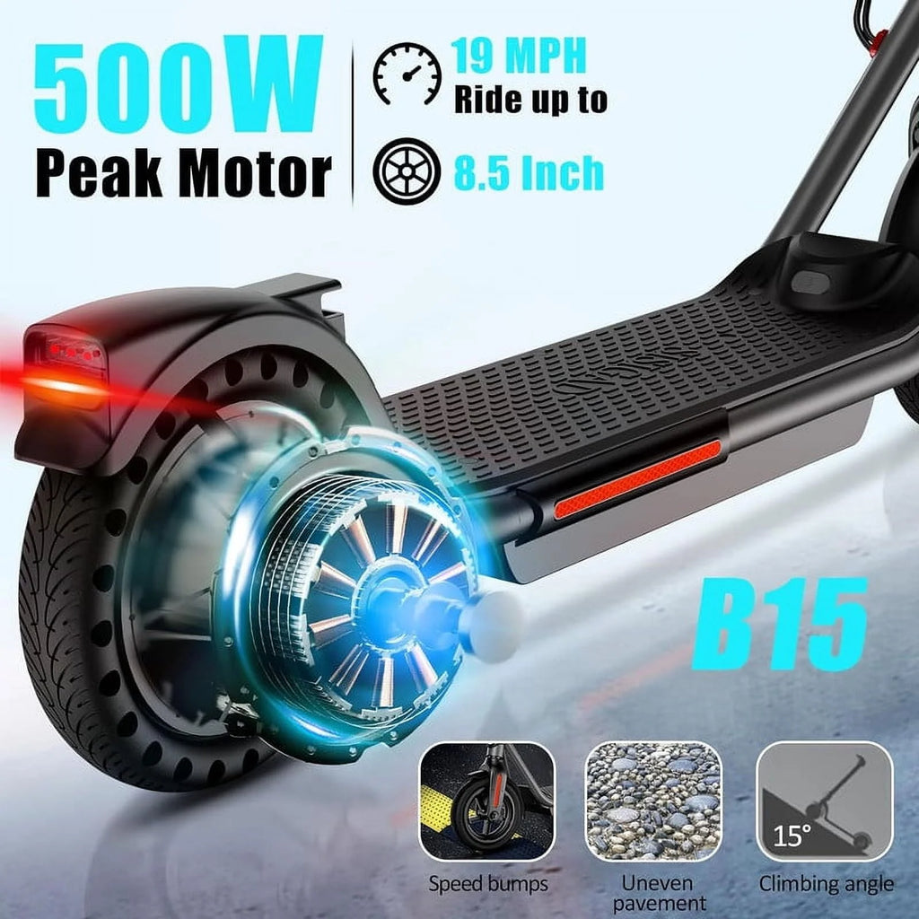 Electric Kick Scooter 300W Motor 8.5 Tires 15 Miles Range 19 Mph Folding U51463