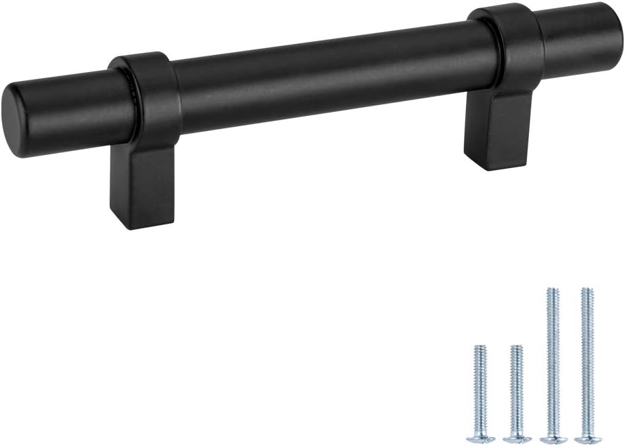 Black 3in Hole Center Solid Cabinet Pulls 10 Pack K38326