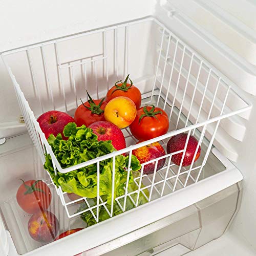 Metal Wire Freezer Basket Organizer with Handles R242