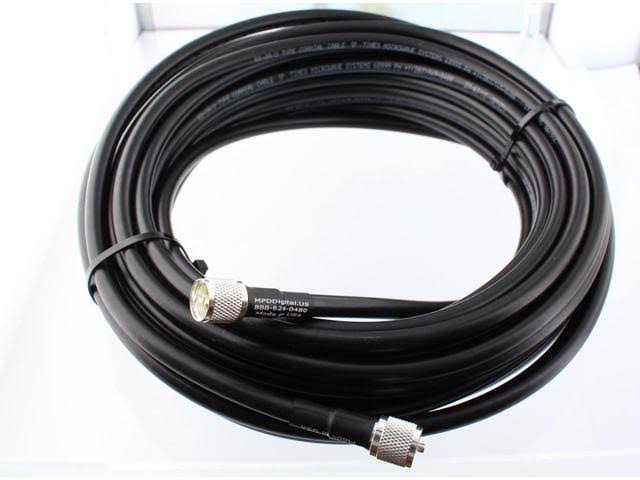 40 Feet RG8u Coax Antenna Cable with Silver Teflon UHF Connectors K493