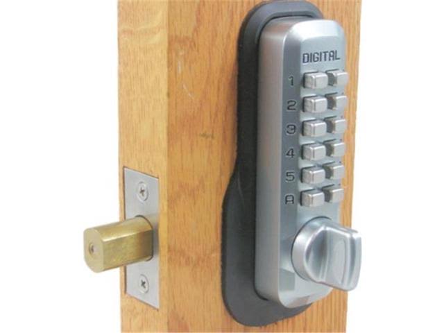 Mechanical Keyless Deadbolt Lock; Bright Chrome (Grey) G1936
