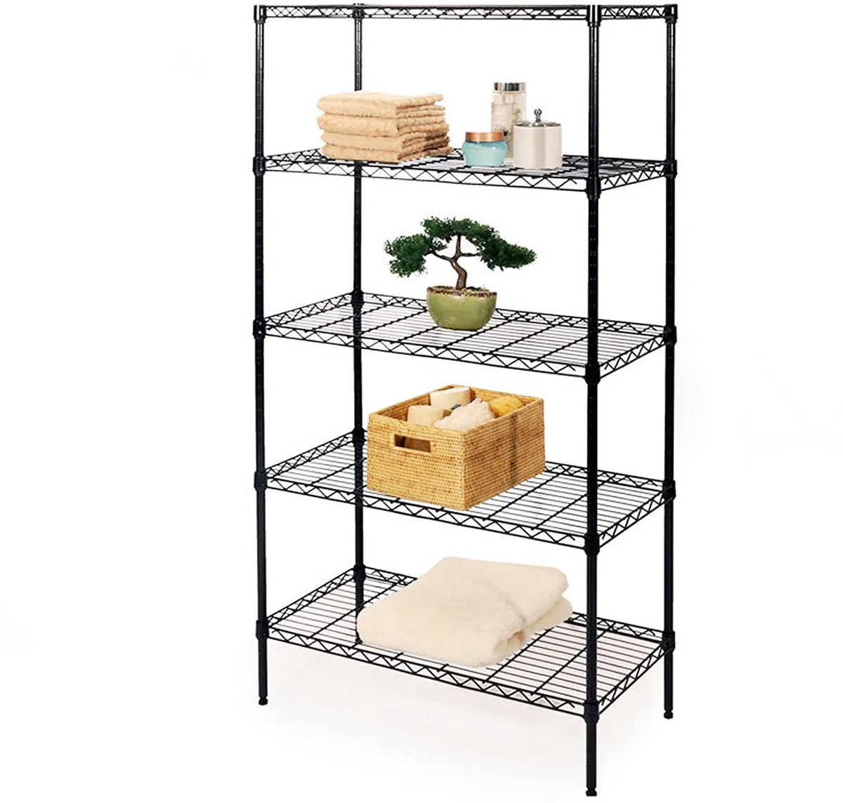 4 Layer Wire Shelving Rack Metal Shelf Adjustable Unit J93328