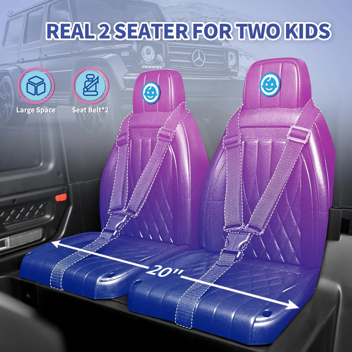 24V 2-Seater Kids Ride on Car 4WD Electric Vehicle Black X2702