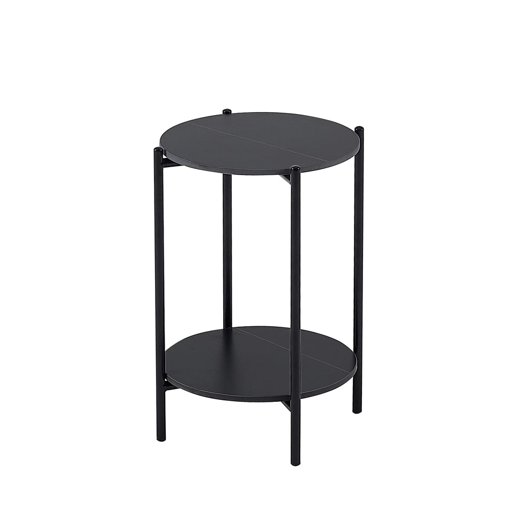 2-Tier Faux Marble Round End Table H519