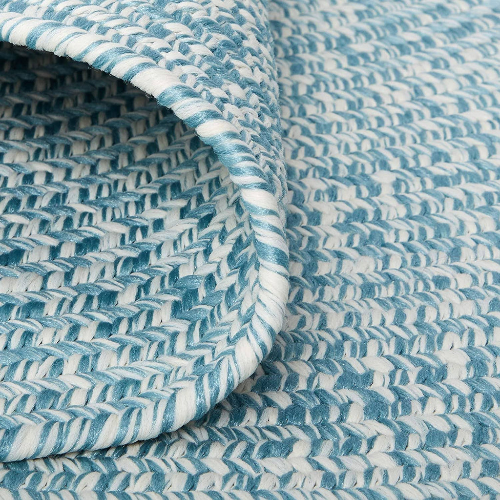 Federal Blue 9 ft Round Braided Rug B264268