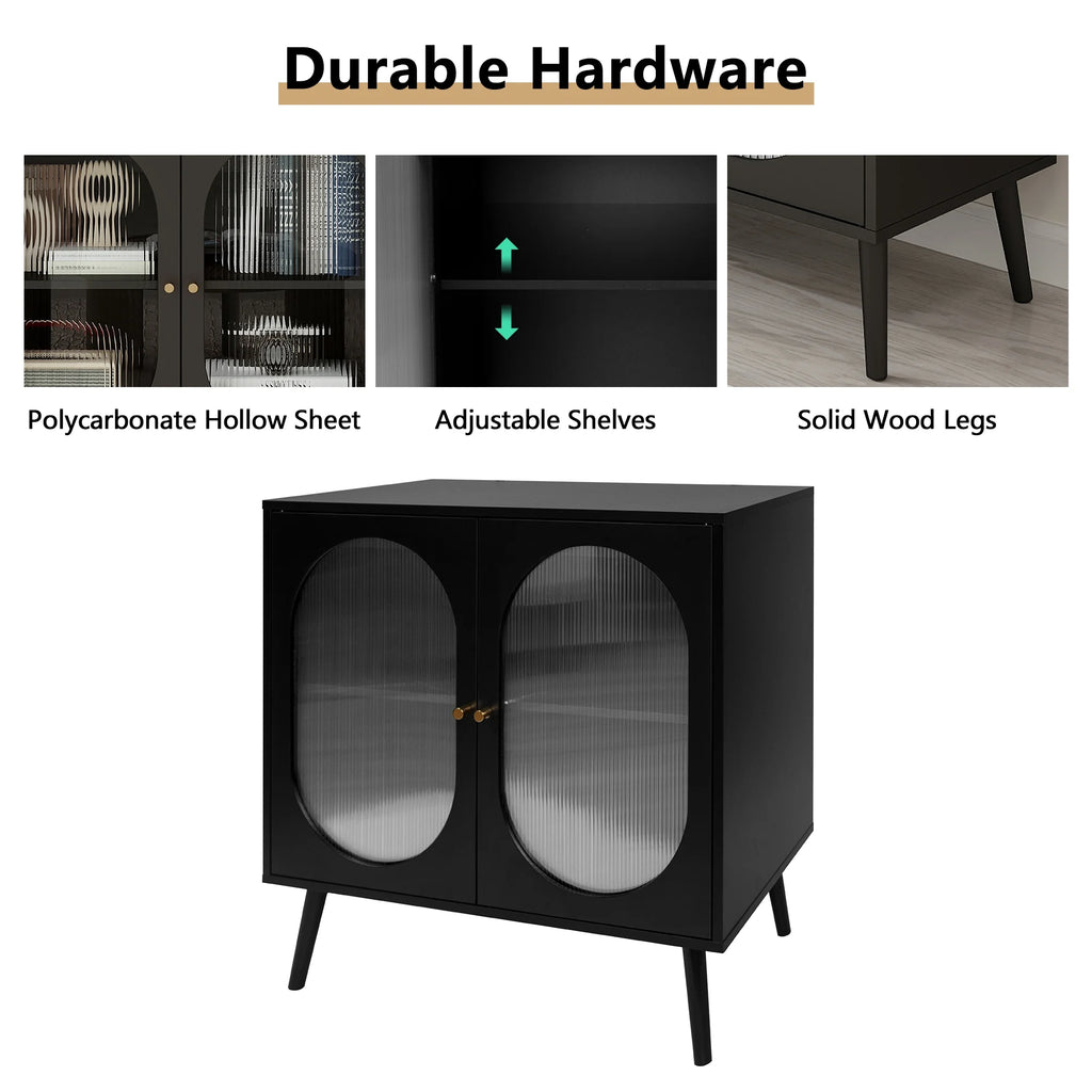 Black Sideboard and Buffets with 2 Doors and Adjustable Shelves A217