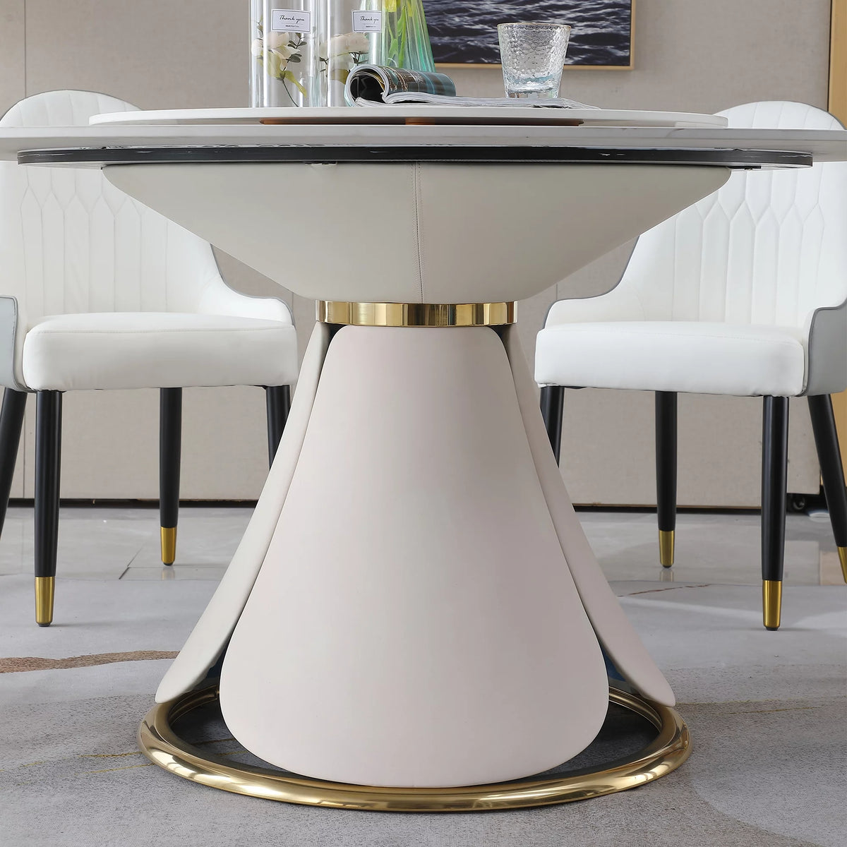 Sintered Stone Dining Table with 8 Chairs W578