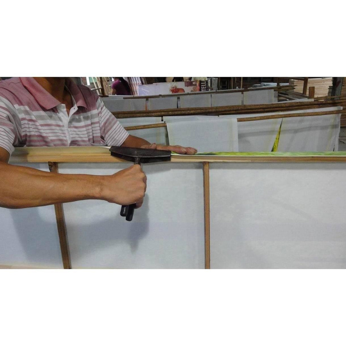 6 ft. Tall Double Sided Canvas Room Divider B87056