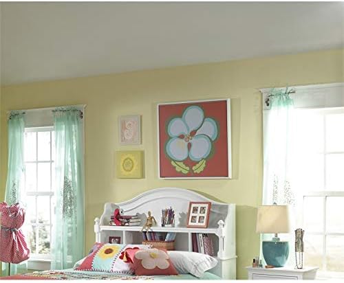 Full 4 Shelf Bookcase Headboard in White Wood M8594