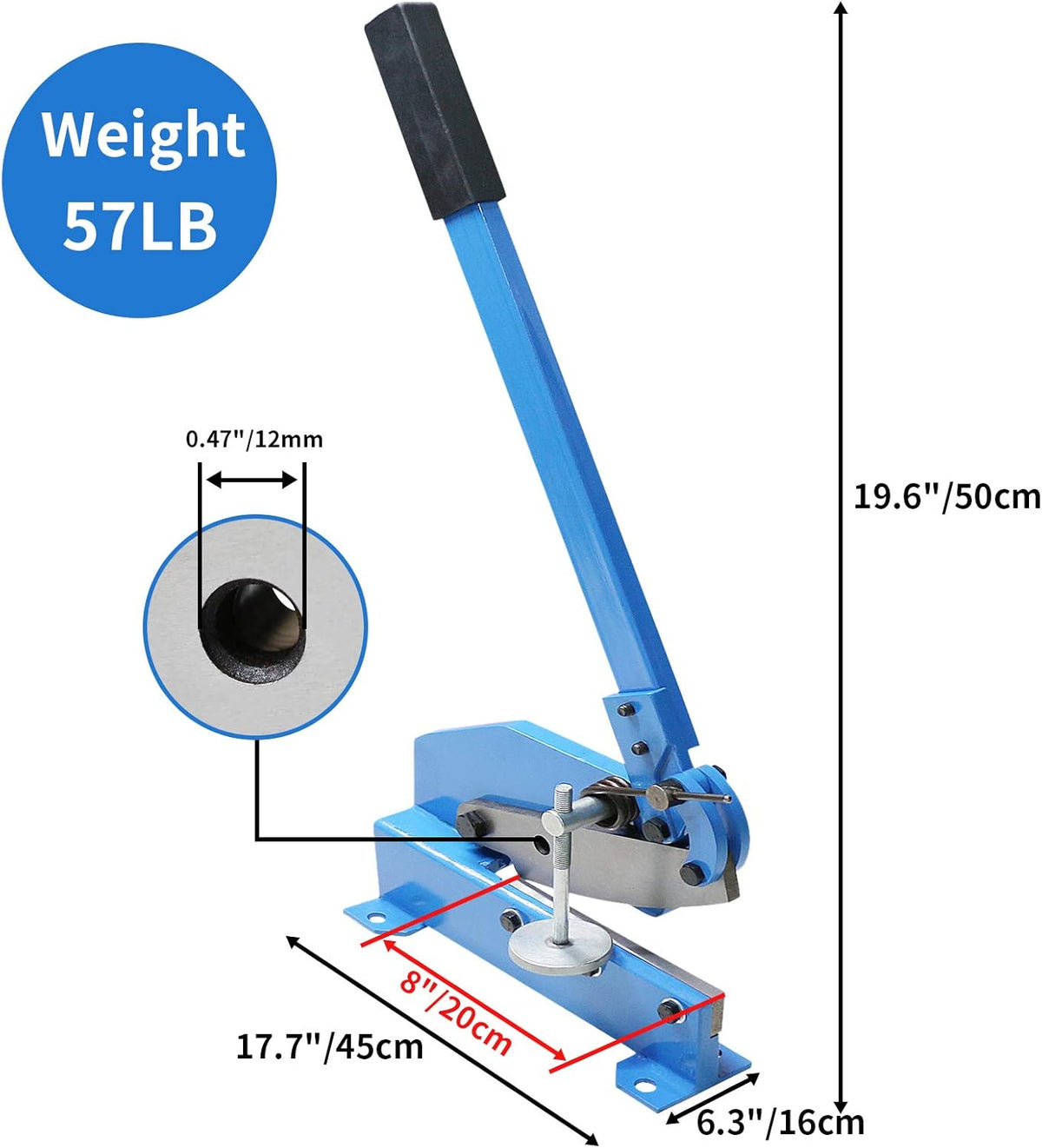 Hand Plate Shear, Manual Metal Cutter, Cutting Thickness 6mm Max, Benchtop for Carbon Steel Plates F743