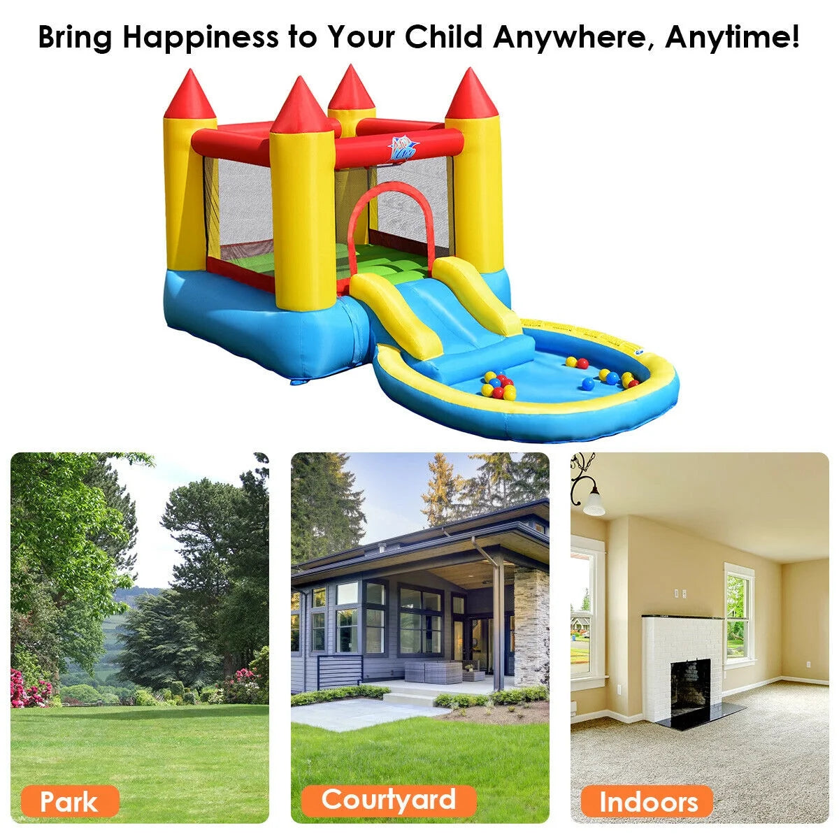 Inflatable Bounce House with Pool and 480W Blower Y925