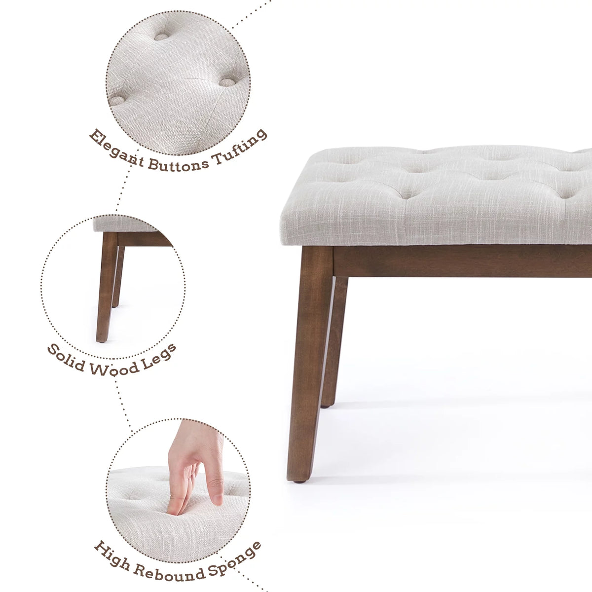 Beige Upholstered Bench O89728