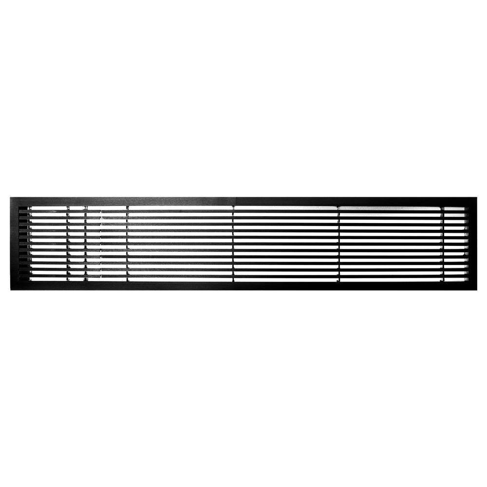 Black-Matte Solid Aluminum Fixed Bar Supply/Return Air Vent Grille M312040