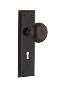 New York Door Knob with Keyhole Passage, Timeless Bronze M861