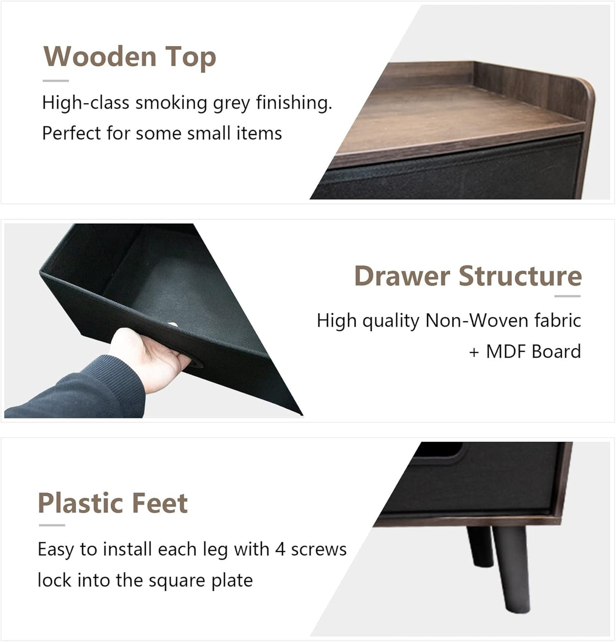 5 Drawers Wood Frame Storage Dresser with Removable Fabric Drawers Q723413