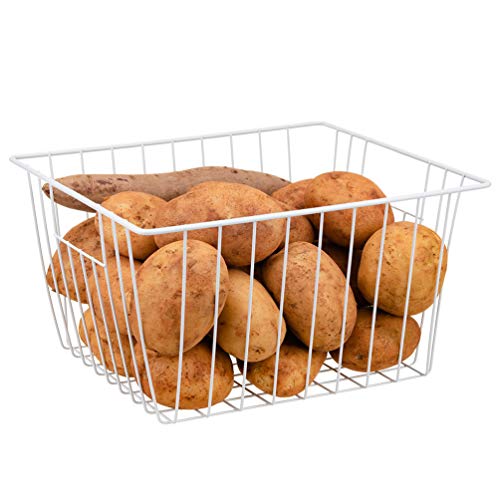 Metal Wire Freezer Basket Organizer with Handles R242