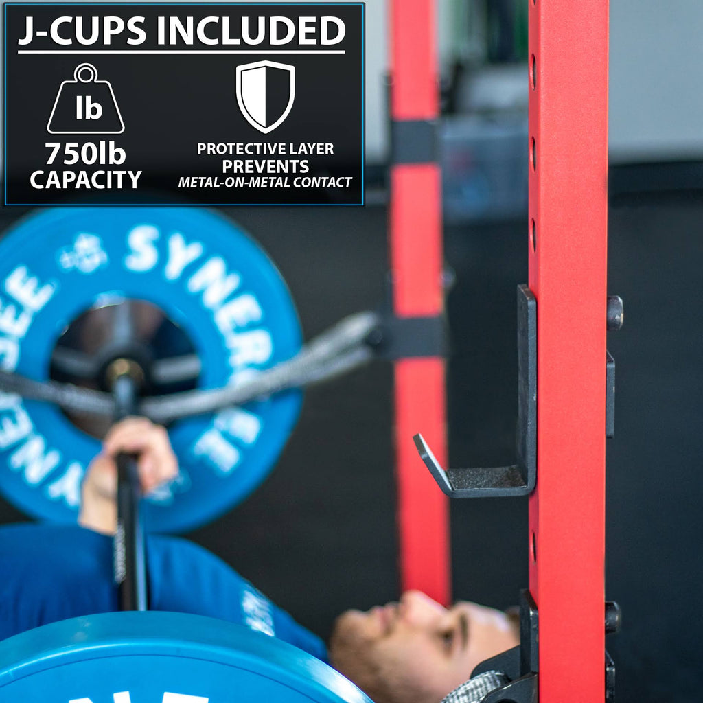 Black Red Steel Power Rack with Pull Up Bar V51898