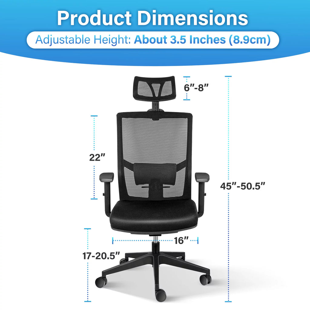 Black Ergonomic Mesh Office Chair with Wheels V7748