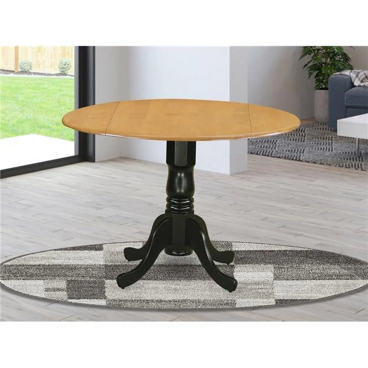 Oak Black Round Drop Leaf Table M742083