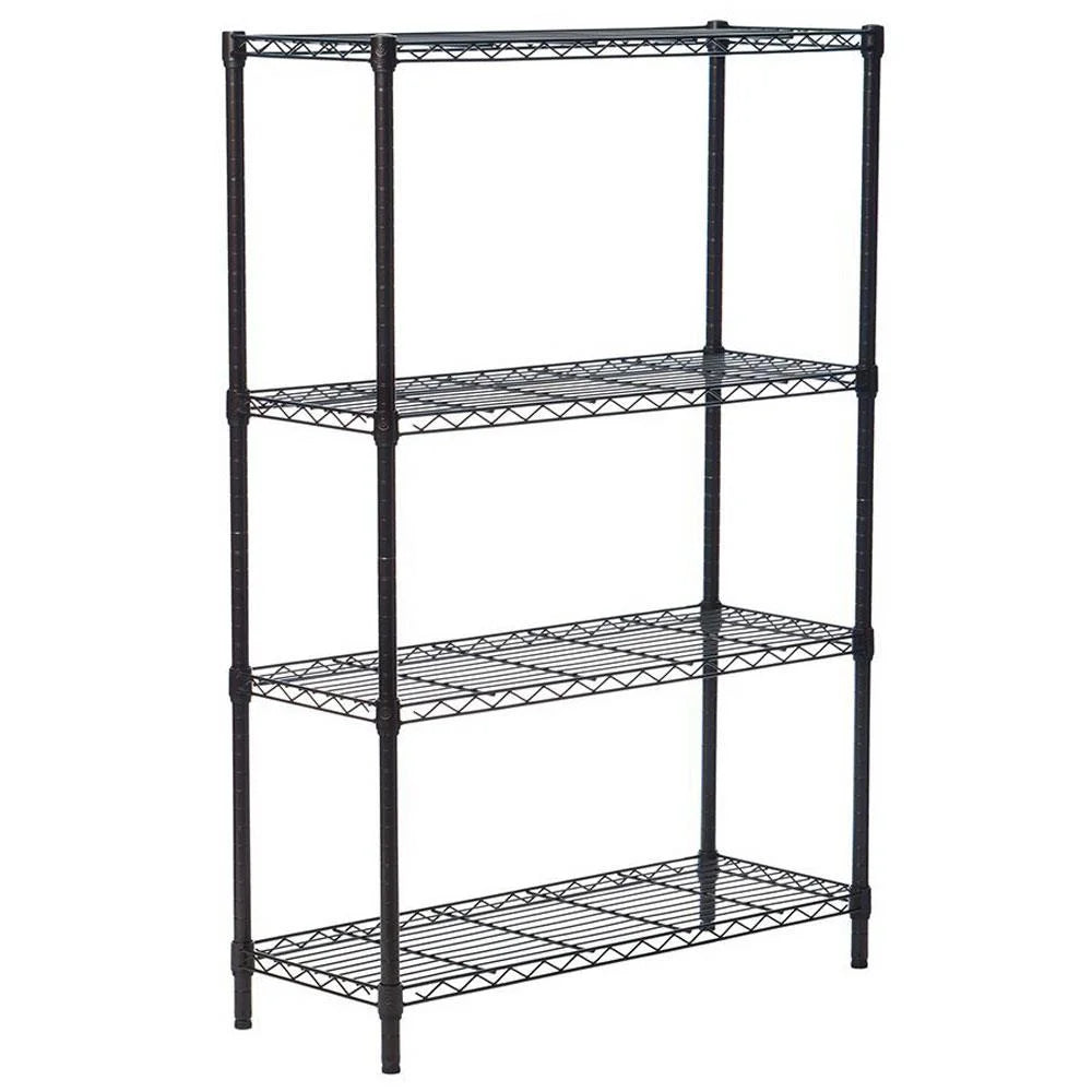 4 Layer Wire Shelving Rack Metal Shelf Adjustable Unit J93328