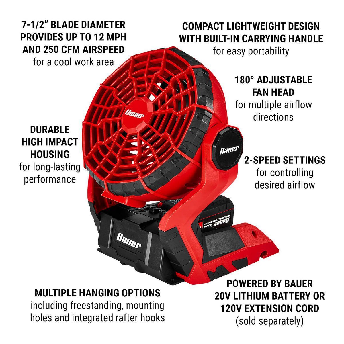 Cordless Dual Power Fan E435575