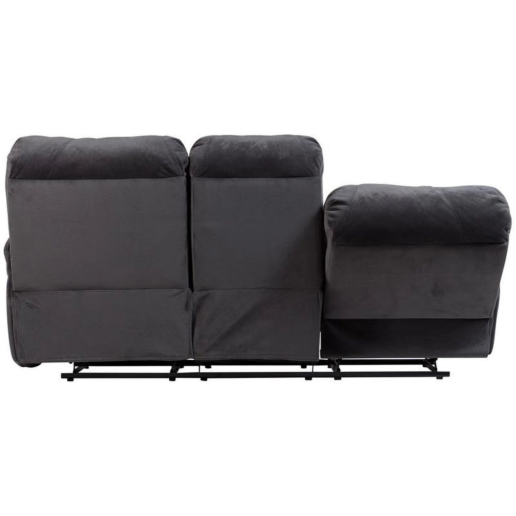 Steel Gray Plush Reclining Sofa P3418