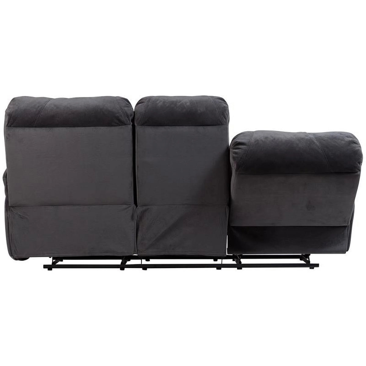 Steel Gray Plush Reclining Sofa P3418