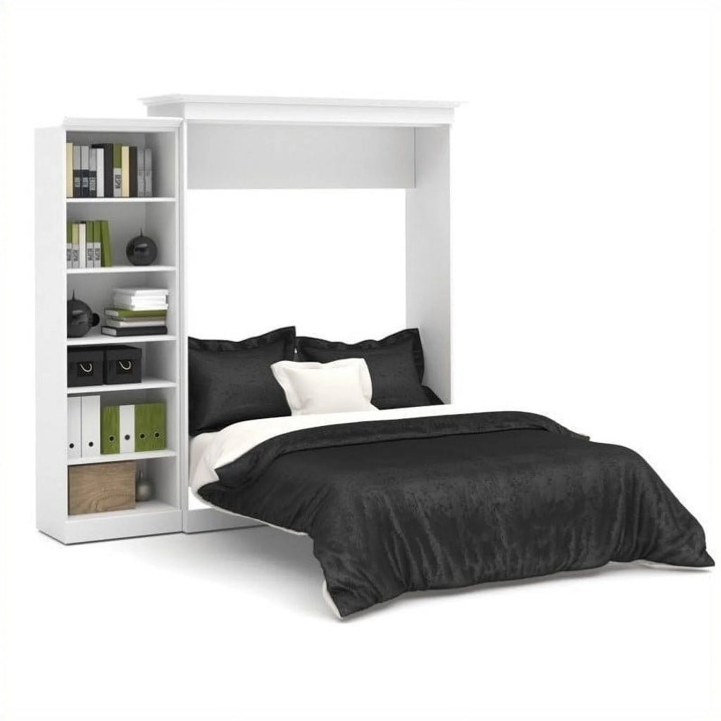 White Queen Murphy Bed with Closet Organizer Y8793