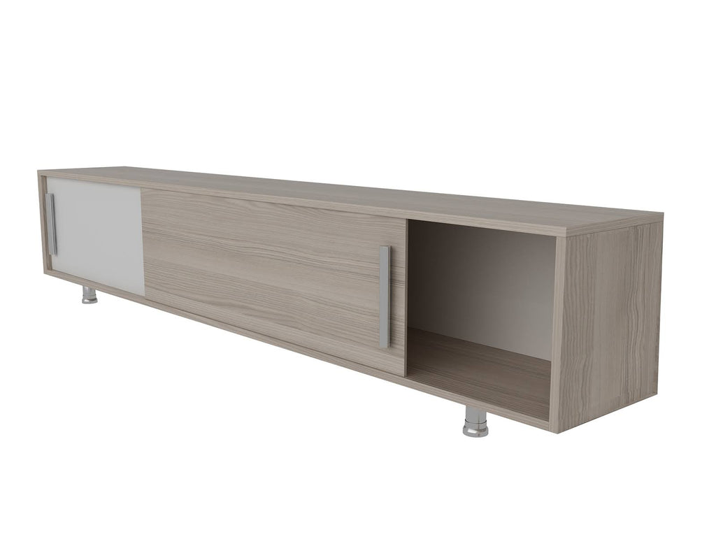 White TV Stand and Media Console with Two Large Cabinets P178476