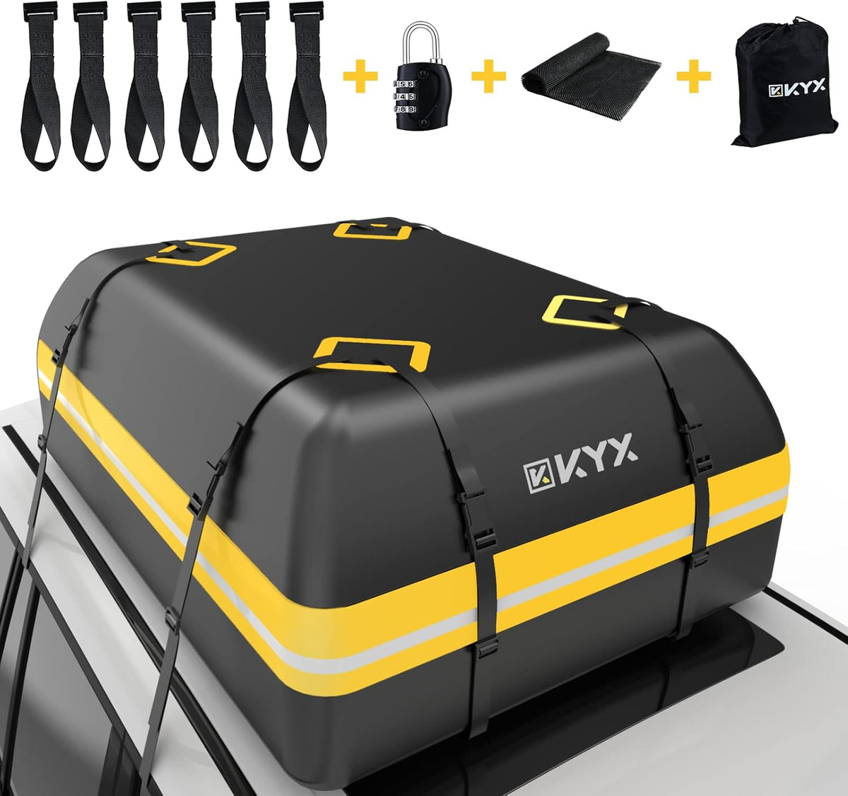 Rooftop Cargo Carrier Bag 15Cu.ft Heavy Duty 1000D Waterproof Anti-Tear C605443