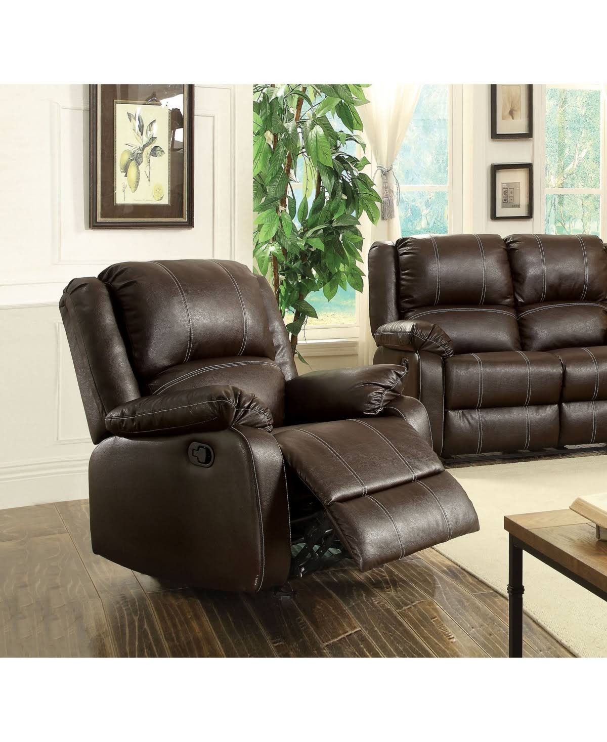 Red PU Rocker Recliner N64965