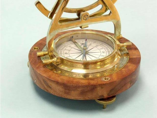 Solid Brass Alidade Compass 14 in. Telescopes Decorative Accent E937