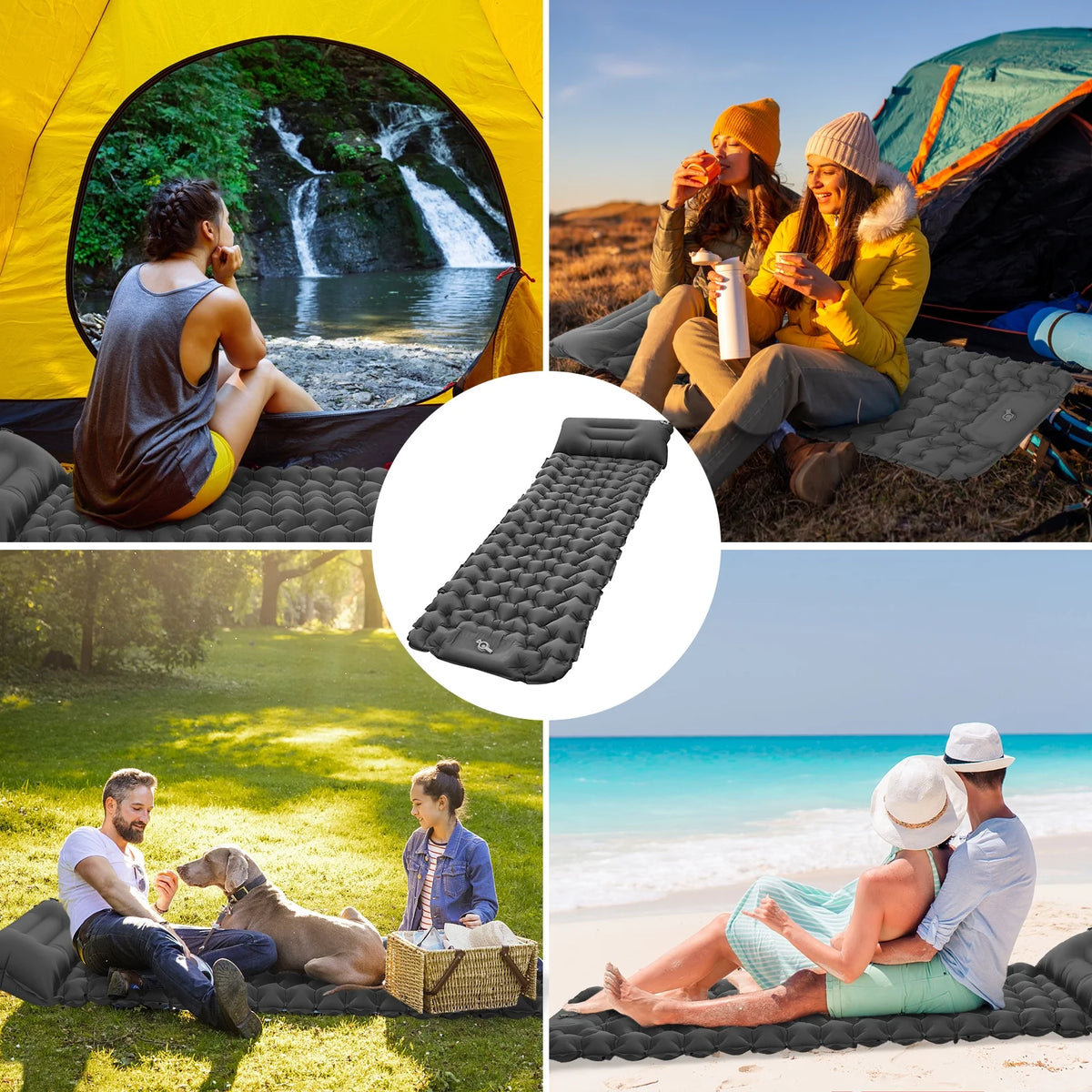 Ultralight Inflatable Camping Sleeping Pad with Pillow L632